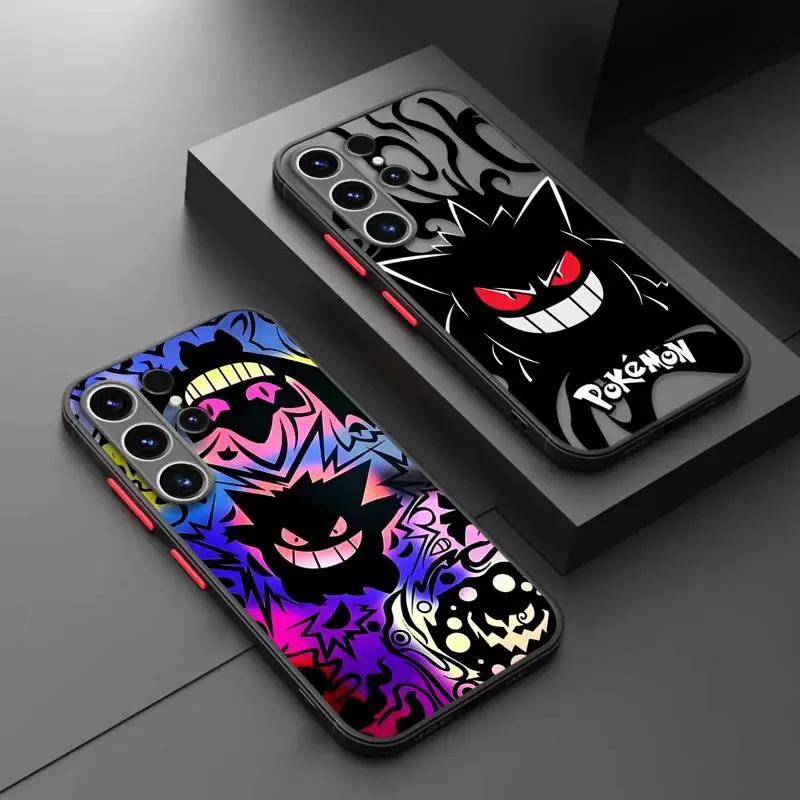 TPU Matte Phone Case for Samsung Galaxy S24 S23 S22 S21 S20 FE Ultra S10 plus Note 20Ultra Pokemons Gengar Pikachu Clear Cover