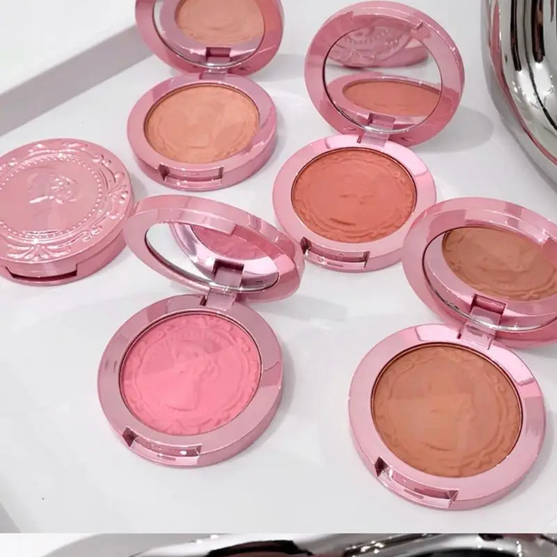 Natuurlijke Blush Voor Wangen Reliëf Roze Poeder Blusher Langdurige Enkele Kleur Matte Blusher Gezicht Make-Up Cosmetica Blost