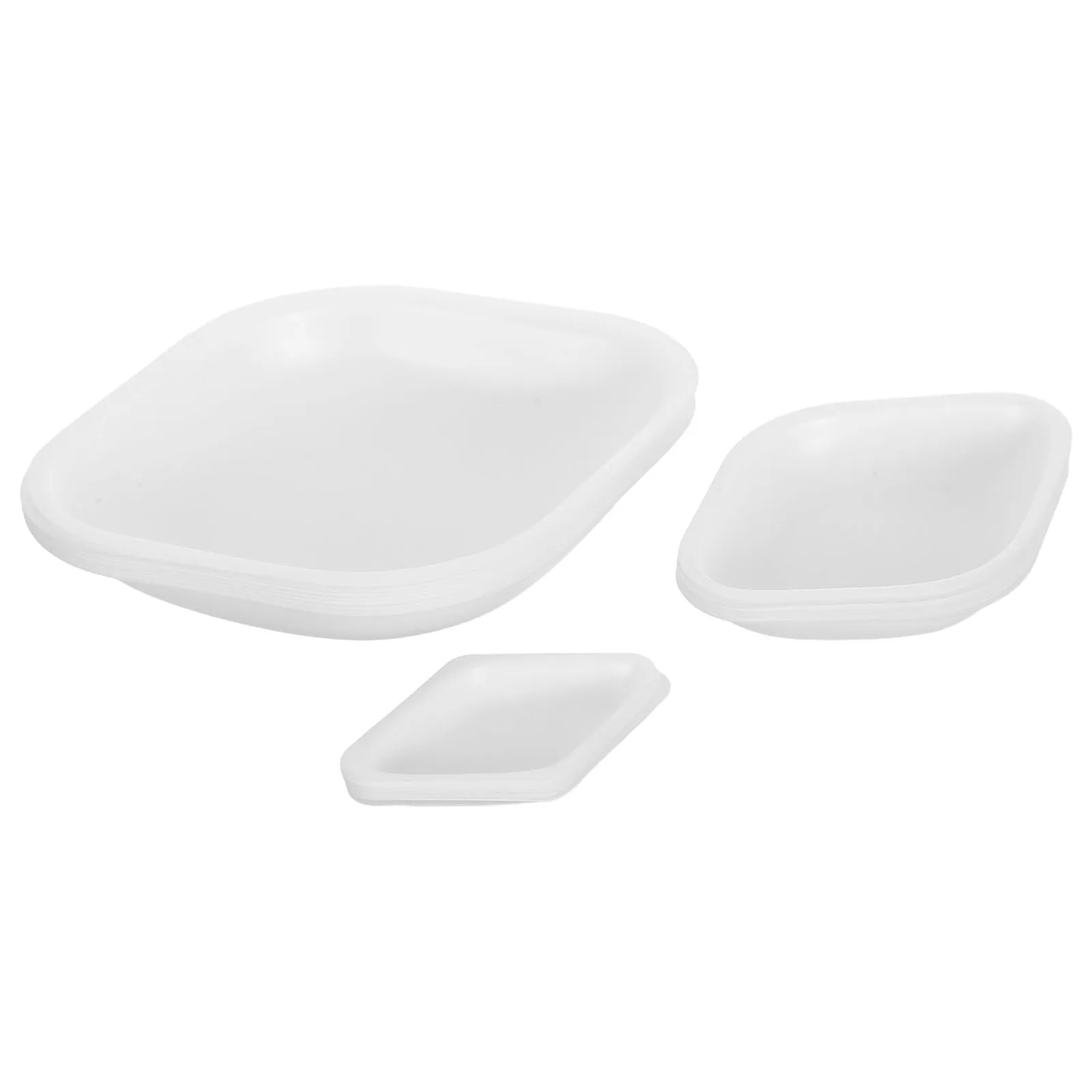 

30 Pcs Plastic Weighing Boats Epoxy Measuring Trays Lab Weight Pans Liquid Mixing Scale Sample Dish Stable Flat for School