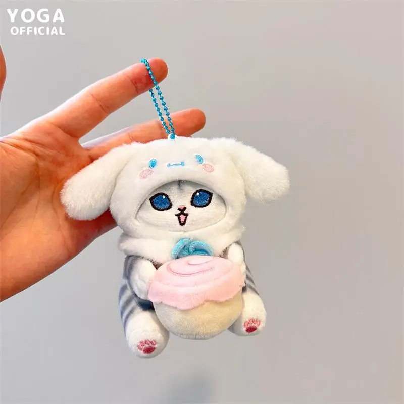 Mais recente Sanrio Bonito Kuromi Hangyodon Brinquedos De Pelúcia Kawaii Cinnamoroll Cat Cosplay Mofusand Anime Japonês Chaveiro Pingente menina