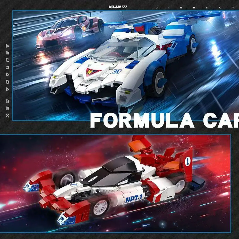 Technische Anime-spellen Astras GPX Sprot auto moc Bouwsteen Ridder Bespaar Toekomst GPX Cyber Formule model geschenken kinderen Kerstmis