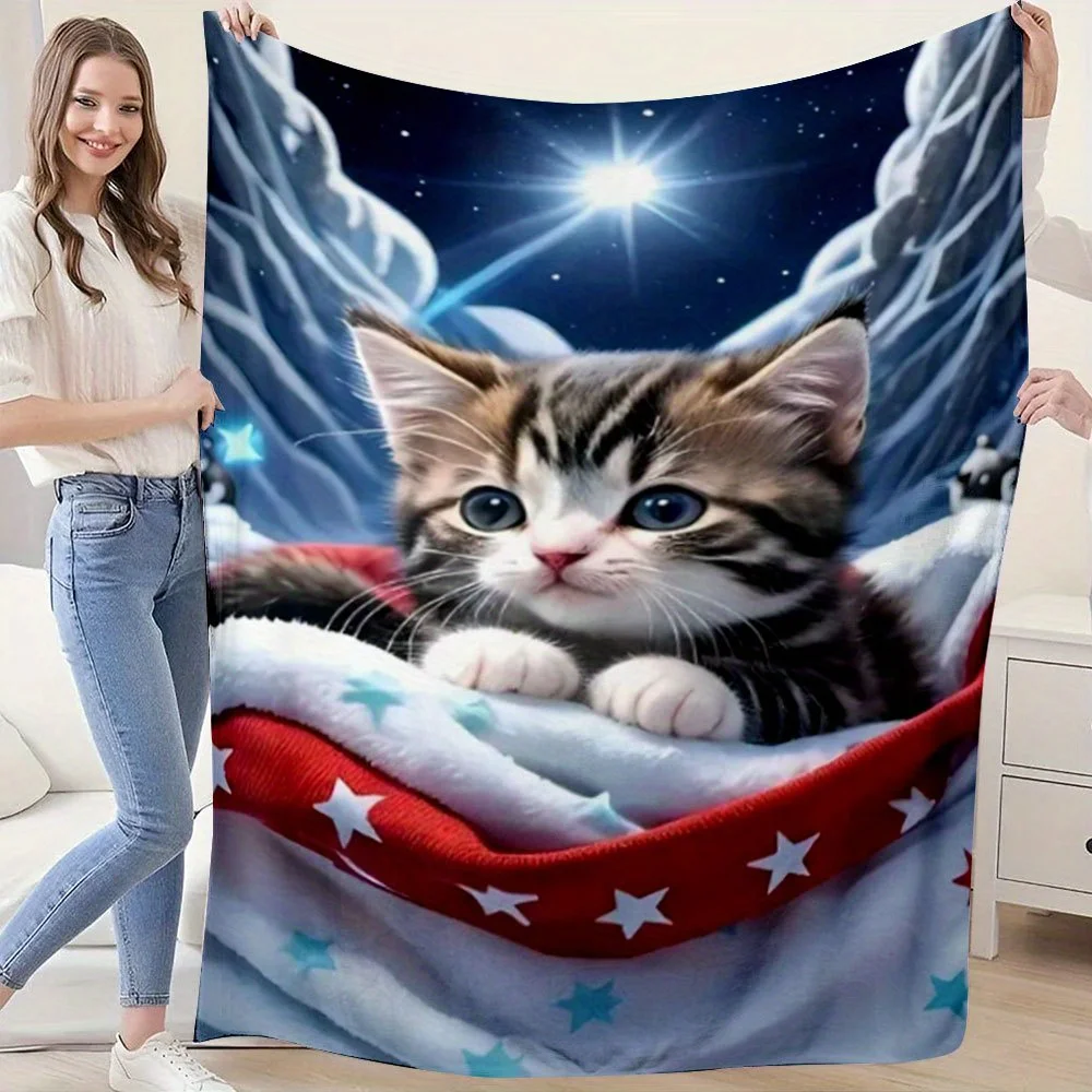 2d Printed Snow Mountain Skiing Sport Scene Throw Blanket Ultra Soft Plush Couch Cover For Winter Holiday Gift Home Decor