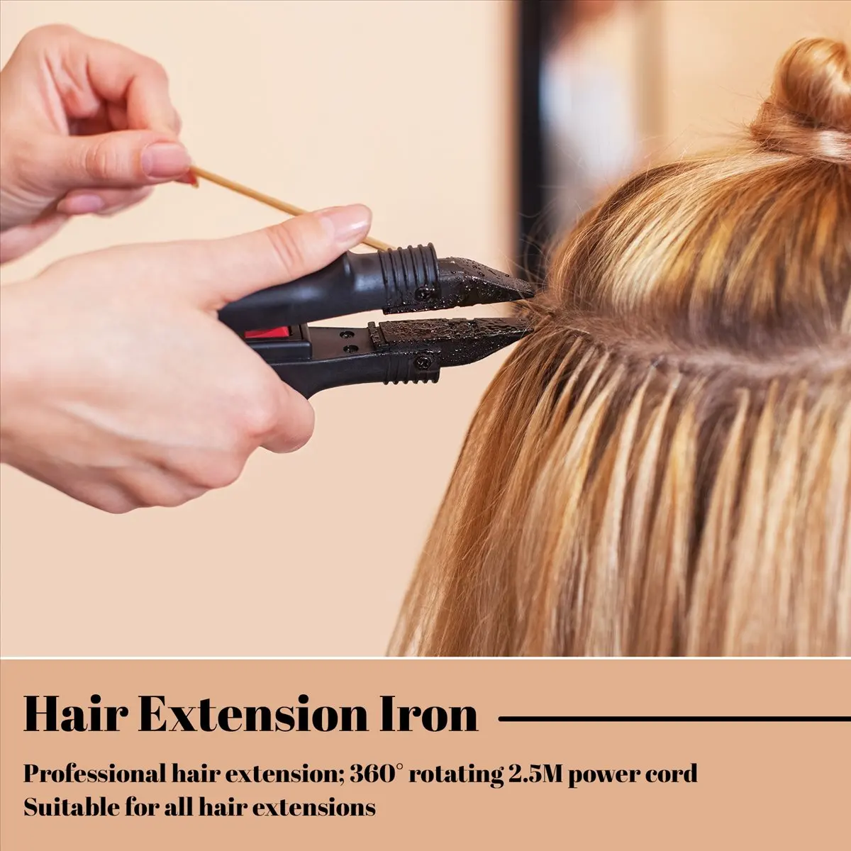 [N84R] Hair Extension Iron Keratin Bonding Tools Fusion Heat Connector Machine Temperature Fusion Heat Connector Black Us Plug