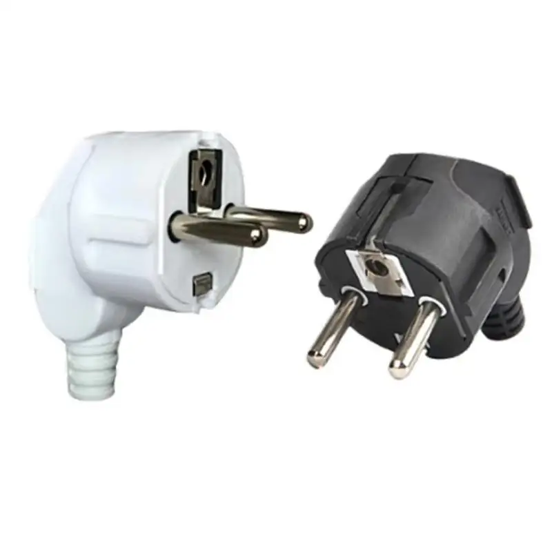4.8mm Schuko Male Connector Rewireable EU Plug 250V 16A For Power Extension Cable