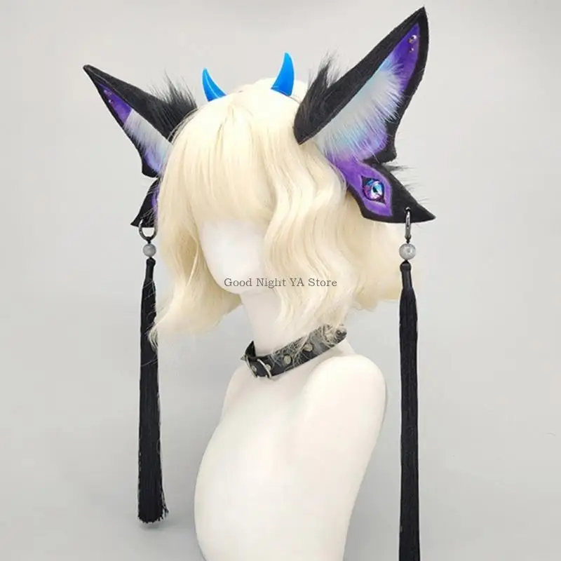 

Plush Cats Dog Ears Headband for Cosplay and Festival Event Fashion Hair Acccesories Hairpieces for Adults and Kids
