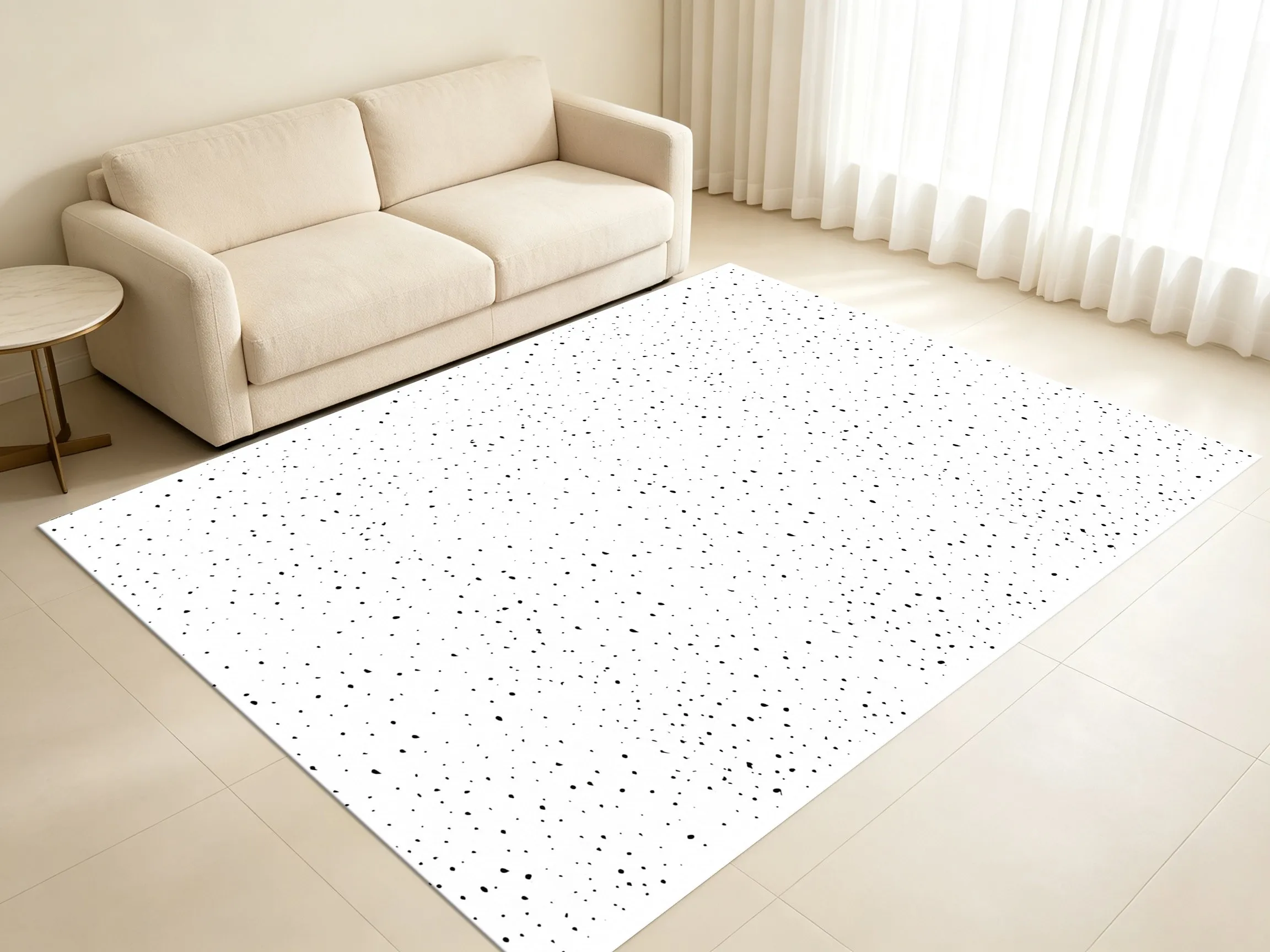 Gray Fine Scattered Pattern Rug, Minimalist Cool-Tone Carpet for Living Room Bedroom, Modern Home Decor