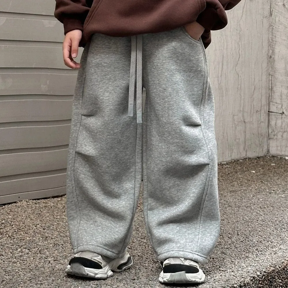 أزياء مطوي السراويل البضائع الفضفاضة ركض الرباط السراويل واسعة الساق السراويل عالية الخصر السراويل الرجعية فتاة الطلاب #2