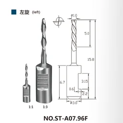 Drill bits code 3T-A07.96F-A in 1mm milling cutter for drilling glasses for the WECO machine Lens edger drilling bit
