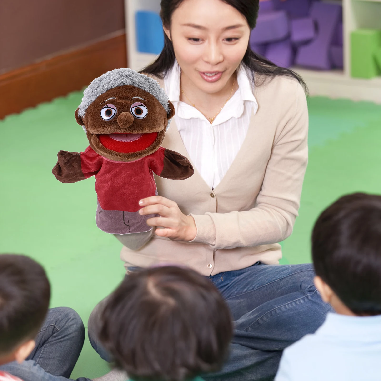 クリエイティブな家族の手人形教育用ストーリーテリング子供用明るい色の漫画フィギュア人形運動スキルを向上させます