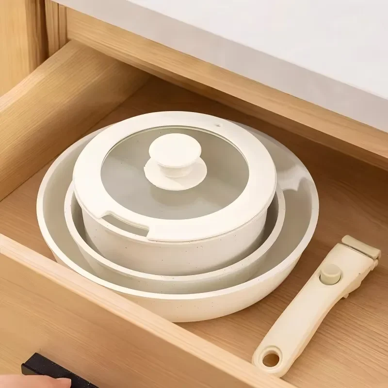 New removable handle cookware set thickened high-value non-stick pan multi-functional kitchen utensils household gifts
