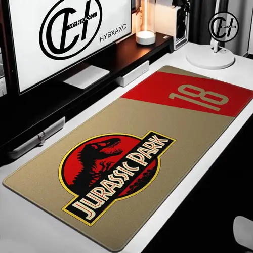 Imagen 2 del producto Jurassic Park en stock alfombrilla de ratón grande tamaño de alfombrilla de ordenador de PC para teclado de juego de bloqueo de borde grande