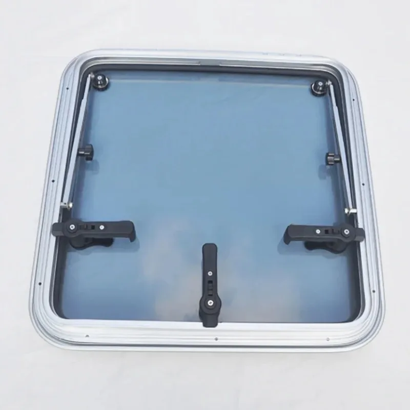 Marine Anodized Aluminum Square Hatch Porthole With Tempered Glass For Marine Boat Window 525x525 575x575