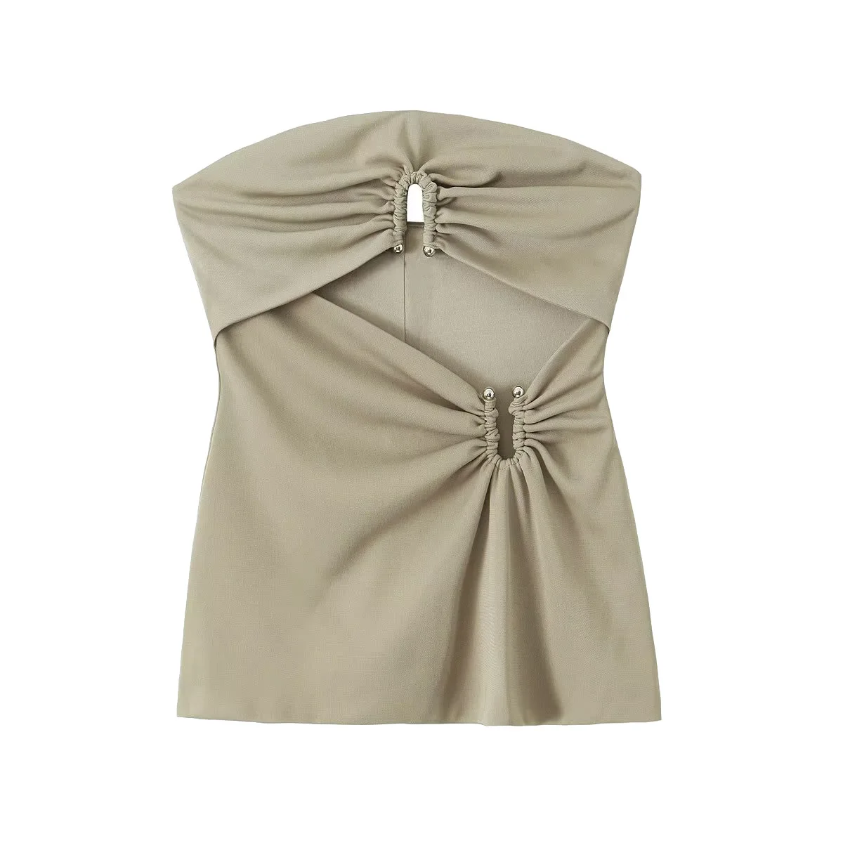 

European Corset Style Top - Deep V Neckline with Boning Support, Elegant Evening Wear Essential