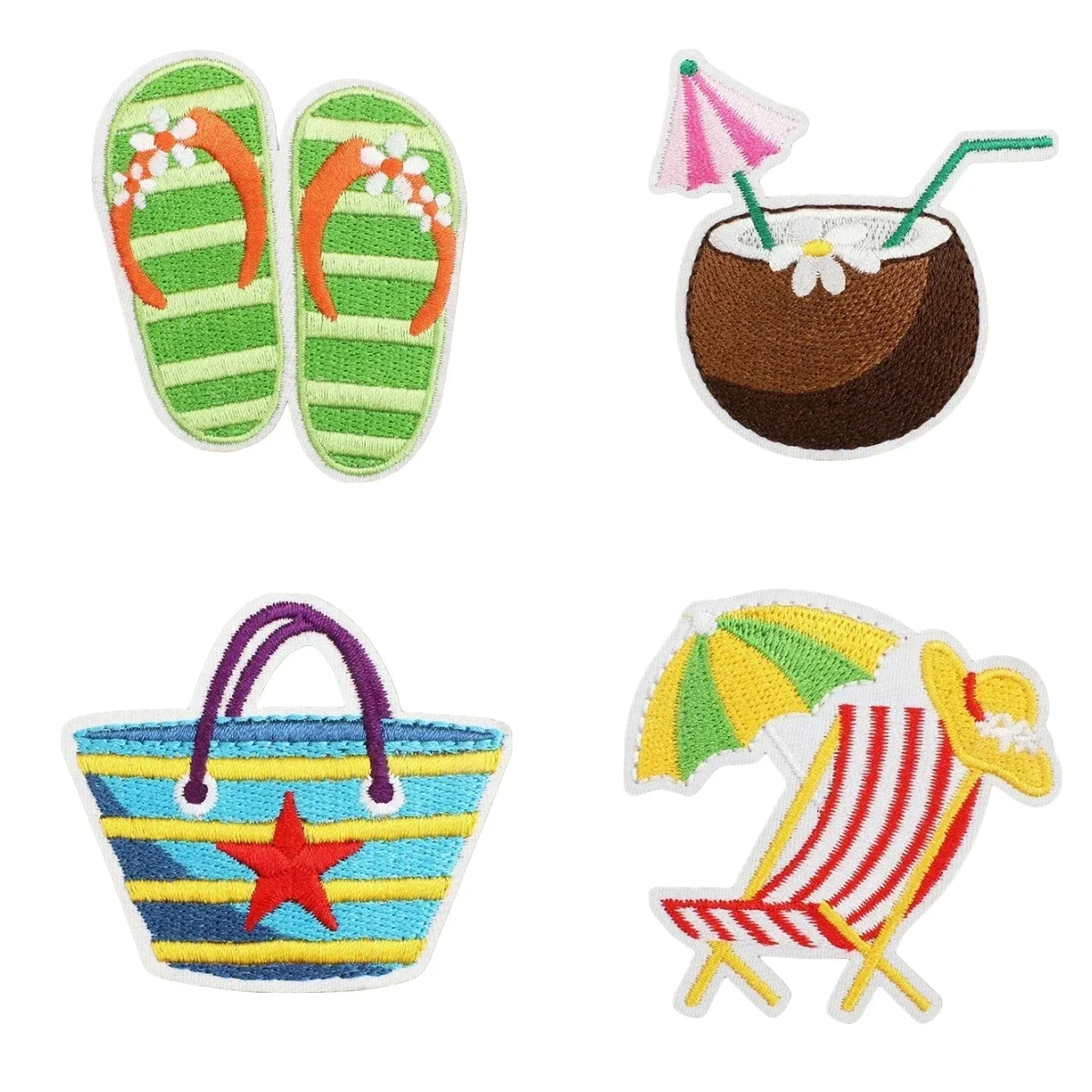Holiday Theme Embroidery Cloth Sticker Beach Camera Patch Sticker Bag Decoration Beach Ball Chapter Boy Computer Embroidery