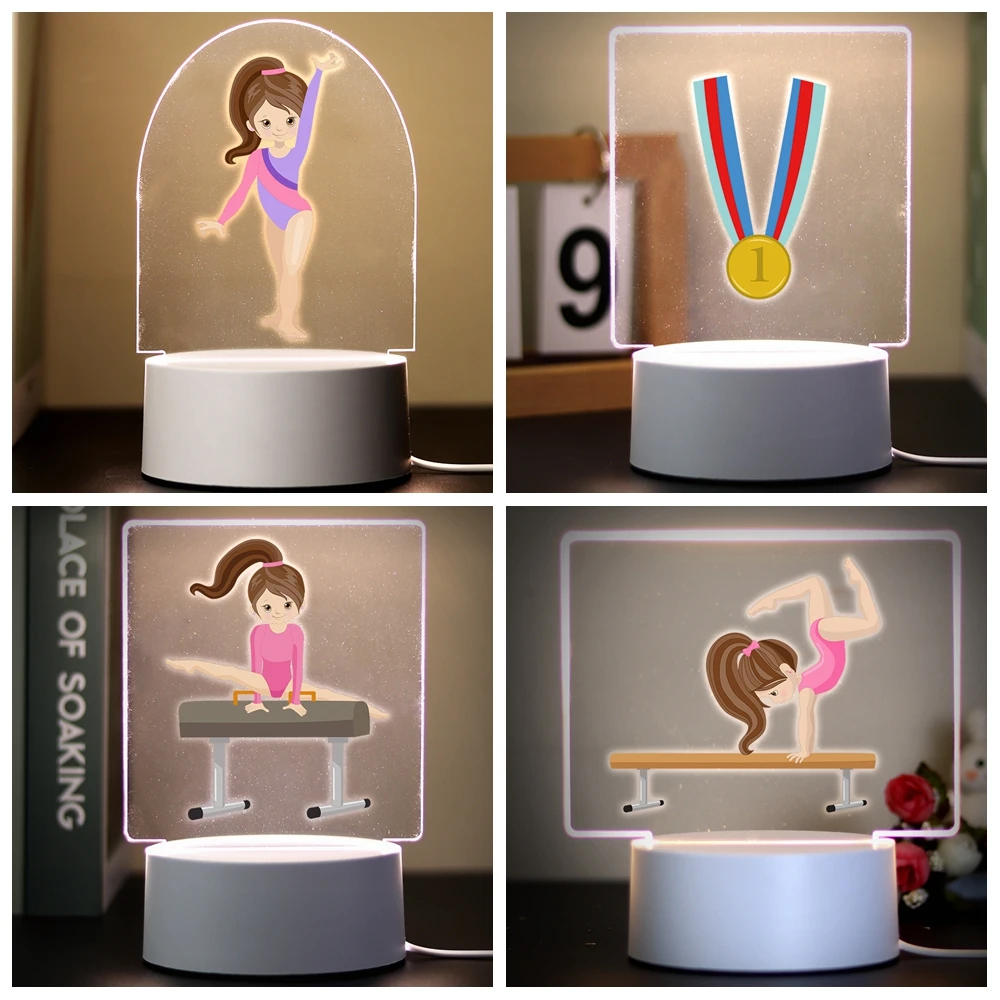 gymnast Creative Table Bedside Lamp For Bedroom Night Lights Avatar Mange Room Decor Kid'S Gift 3D Night Light