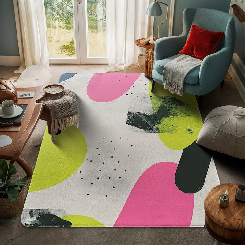 

Abstract Geometric Art Large Floor Mat Morandi Color-based Door Mat Home Living Room Bedroom Bedside Carpet Large