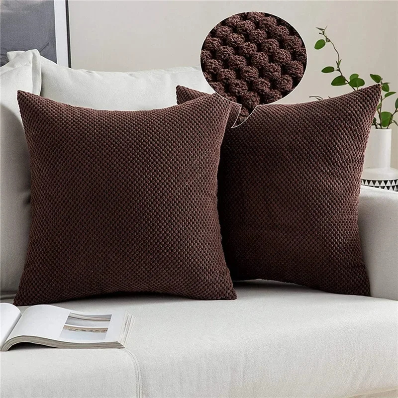 

Brown Cushion Cover Pillowcase 45x45cm Pillow Cover for Sofa Living Room for Four Seasons Decorative Home Hogar Coussins