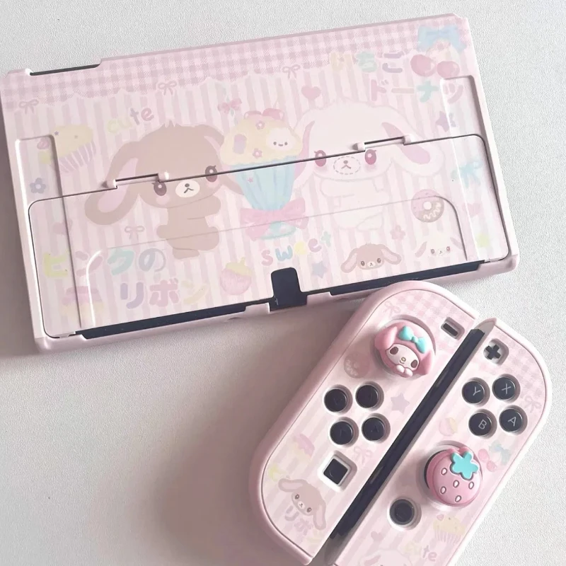Em Estoque: Capas de Silicone para Botões de Controle Hello Kitty, Kuromi e Pudding Dog para PS5/NSPro/NS/OLED/LITE/NS2