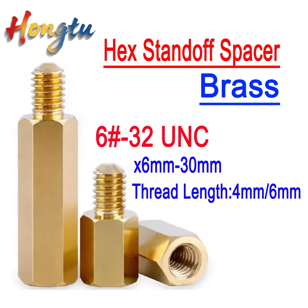 

Hongtu 10Pcs/Lot 6#32 UNC Copper Hex Spacer Columns - Computer Case Motherboard Isolation Fastener Nuts