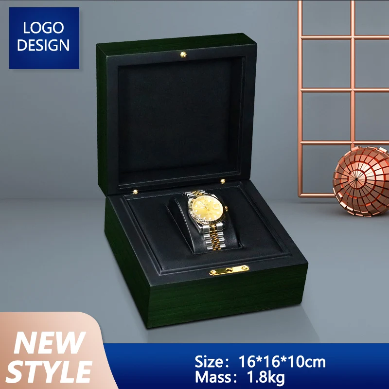 Imagem -02 - High End Marca Tourbillon Relógio Caixa de Embalagem Madeira Maciça Superfície Brilhante Luxo Flip Assista Case Organizador de Madeira Logotipo Personalizado