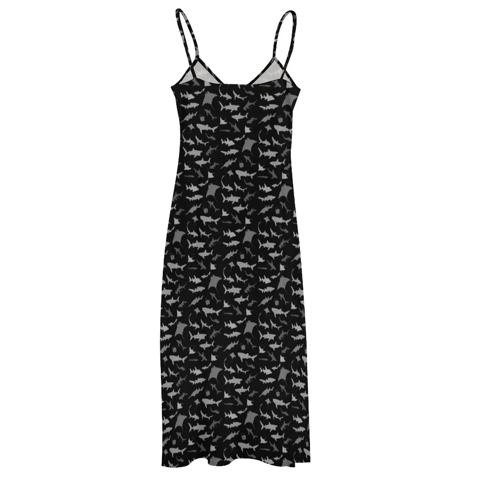 Sharks and Rays: Dark version! Sleeveless Dress summer dress woman 2024 trendy dress women elegant luxury