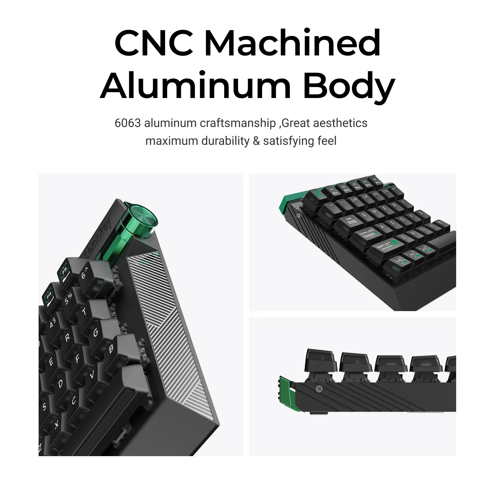 Lemokey L0 HE One Handed Magnetic Switch Gaming Keyboard 8K Polling Rate Full Metal Body Shine-Through Keycaps