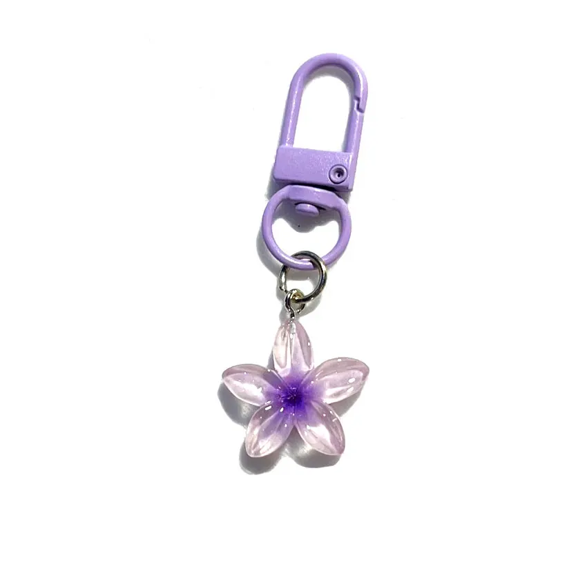 Farbiger transparenter Blumen-Schlüsselanhänger-Anhänger für Frauen und Mädchen, modisch, exquisiter Schlüsselanhänger, Taschendekoration, Schlüsselanhänger – Detail 3