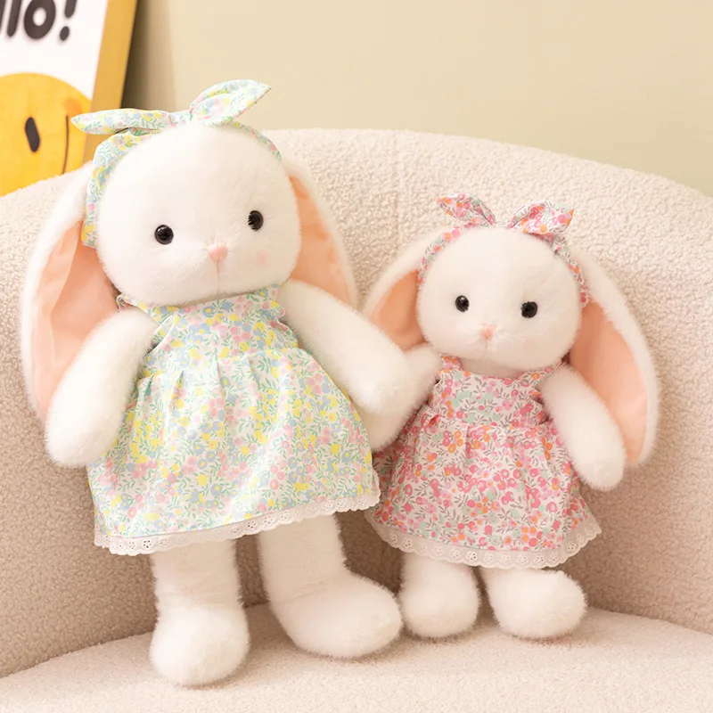

35/45cm Floral Dress Rabbit High Quality Stuffed Comfrotable Doll Company Plush Home Dcero Birthday Gifts