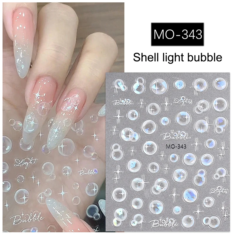 Summer Dreamy Bubbles Nail Stickers Decoration Nail Art Decals For Nail Beauty Starlight Charm Self Adhesive Manicure Supplies