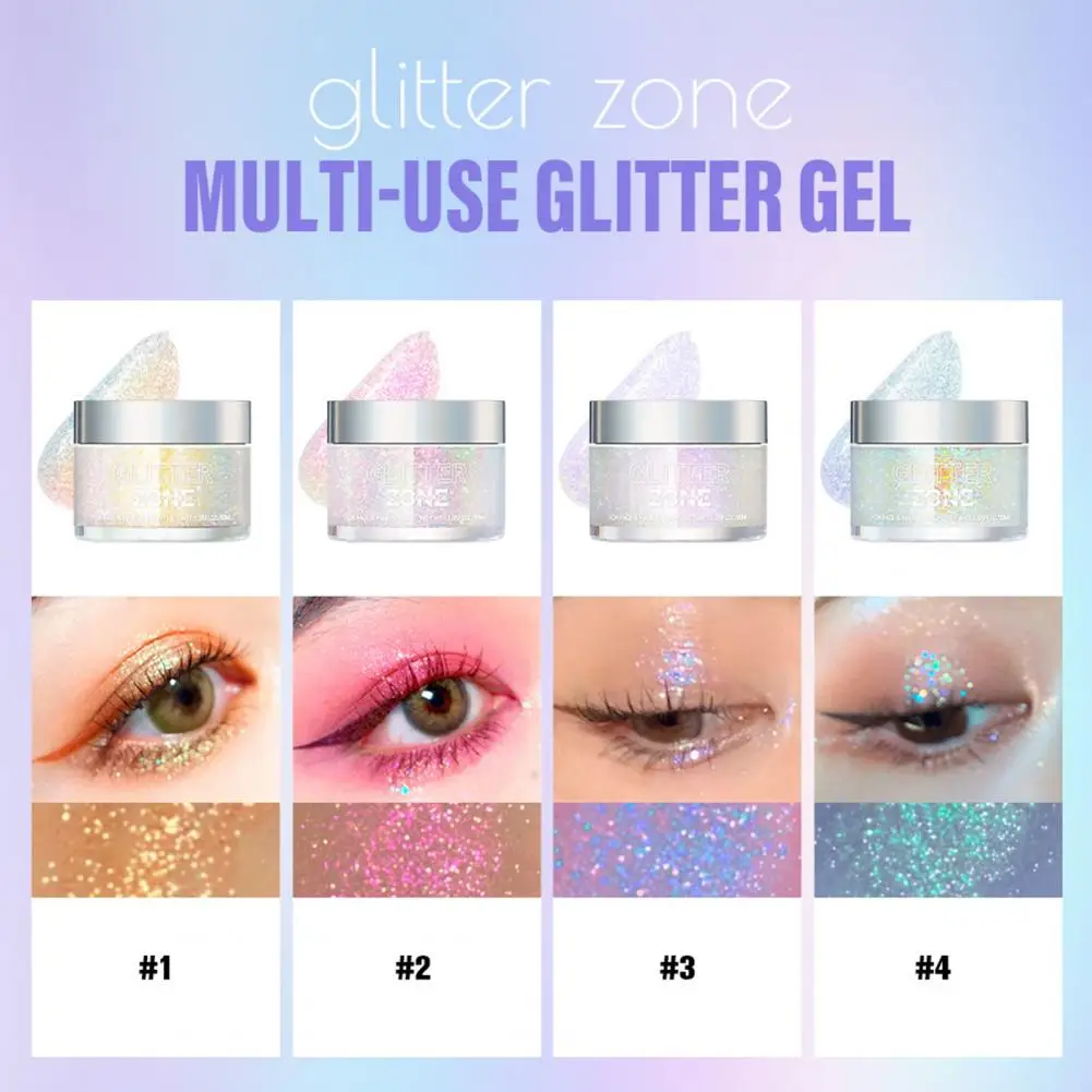 Nail Glitter Gel Glinsterende Zeemeermin Pailletten Langdurige Glitter Gel Voor Body Face Eyes Voor Muziekfestivals Feesten Carnavals