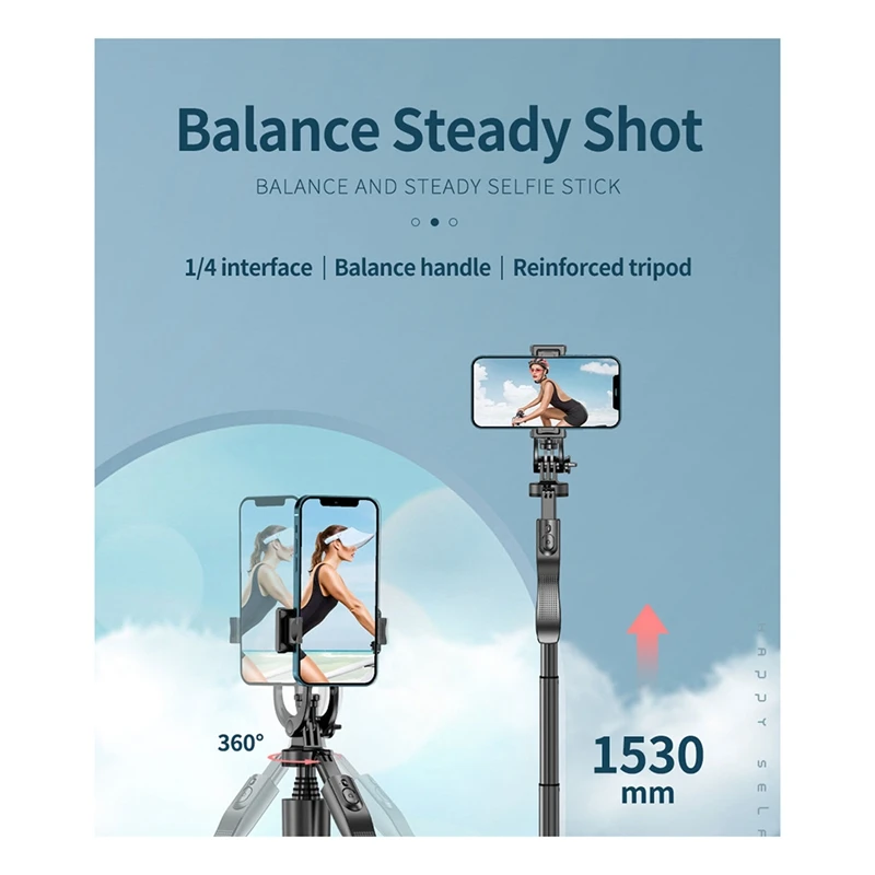 L16 teléfono Bluetooth Selfie Stick estabilizador de mano trípode plegable soporte para cámaras de acción Gopro disparo de teléfono inteligente