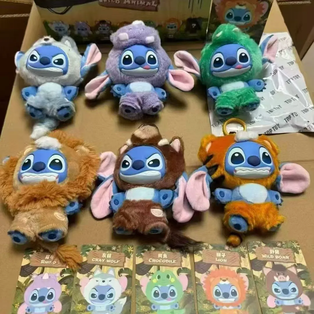 

Stitch Wild Animal Series слепая коробка сумка тигр лев волк стежка кулон милая кукла загадочная коробка игрушка-сюрприз Рождественский подарок для детей