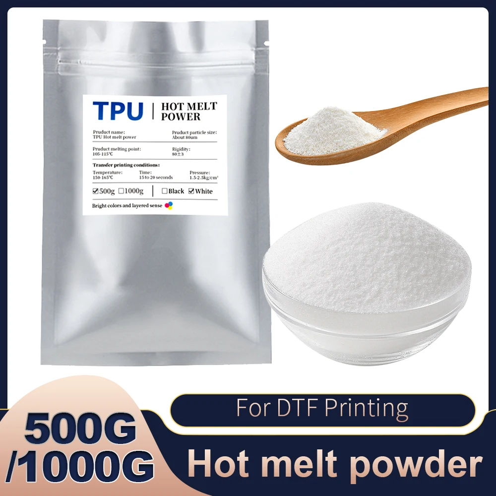 

DTF Hot Melt Powder 500G/1000G DTF Powder DTF White PET Transfer Film Powder For DTF Transfer Printing DTF Adhesive Powder