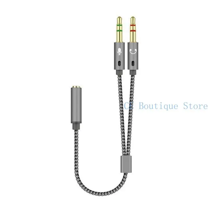 3.5mm Y Cable Microphones Headsets sound Splitter Cable Female to 2 Male Headphone Mics Auxs Adapters Cables for Phone