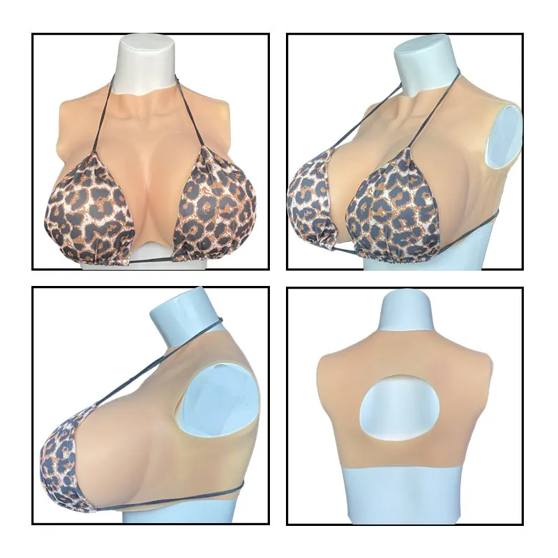 Huge Plump Silicone Breast Forms for Transgender Crossdressing with Realistic Nipple Areola Soft Shake Enhance Chest Fake Boobs