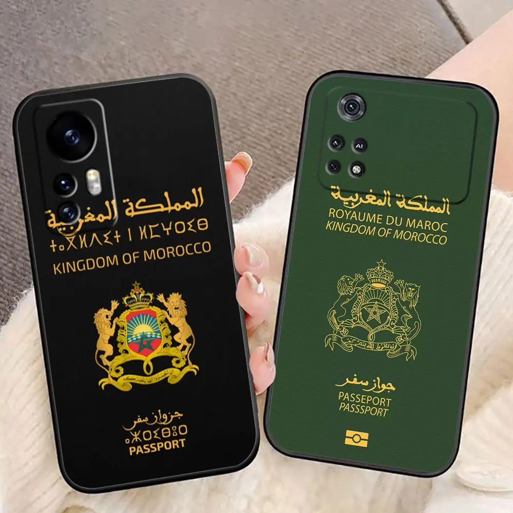 

Morocco Flag Passport Phone Case For Xiaomi 13 12 12T 11 11T 10T 9 LITE POCO F6 F5 F4 F3 M5 M4 M3 X5 X4 X3 GT Case Funda Shell