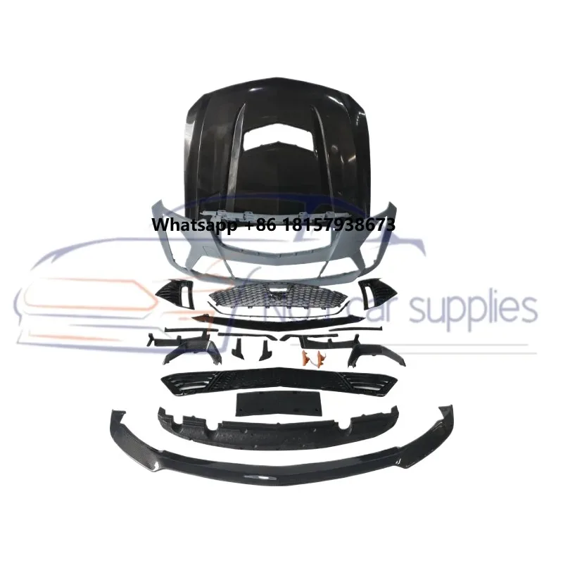 

Car Tuning Parts CT5 Upgrade Black Wing Bodykit PP Plastic Front Bumpers Assembly Carbon Fiber Hood For Cadillac 5 Body Kits