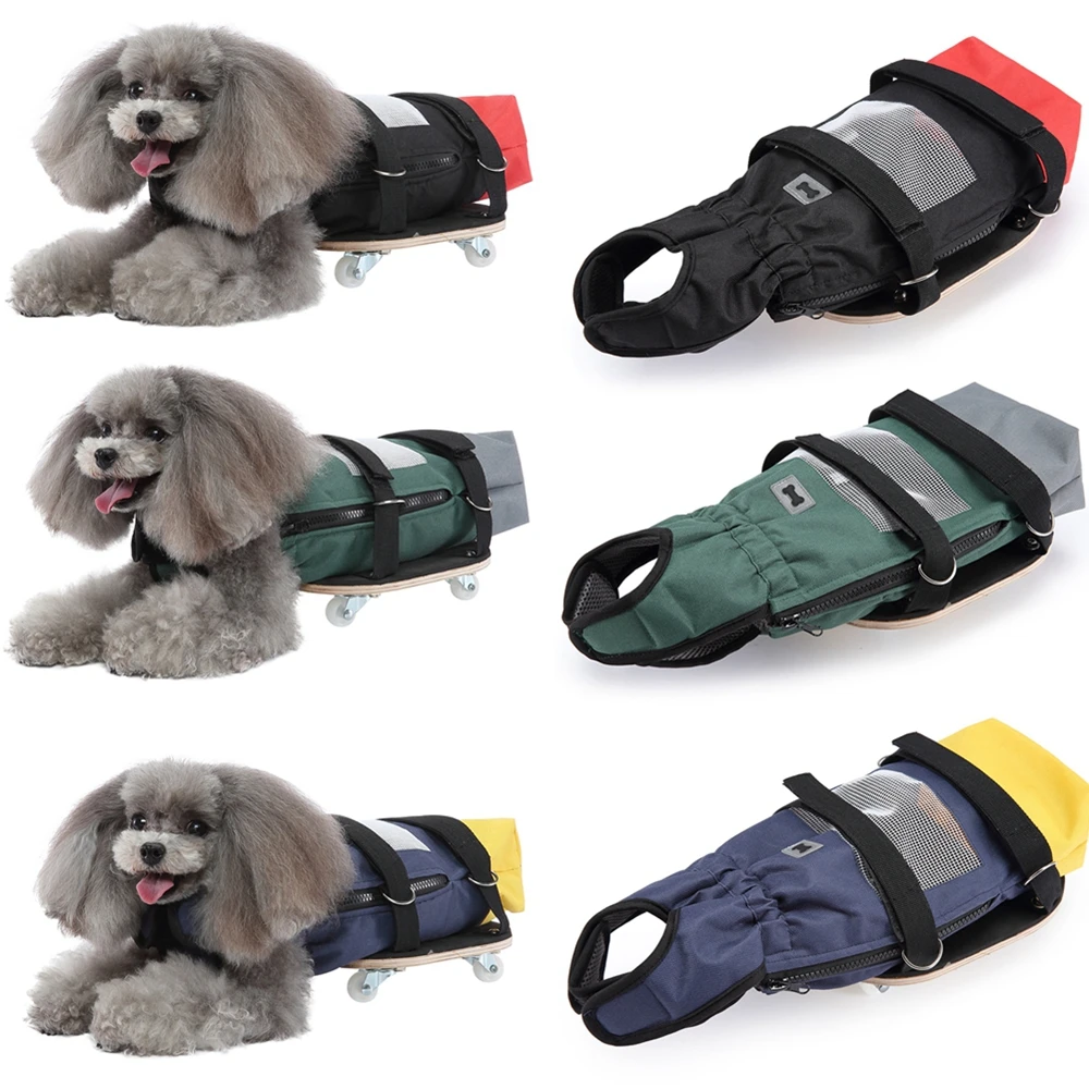 Pet Wheelchair Walk Cart Roller Scooter Pet Dog Weak Paralyzed Wear-Resisting Drag Bag For Handicapped Hind Leg Walking Helper