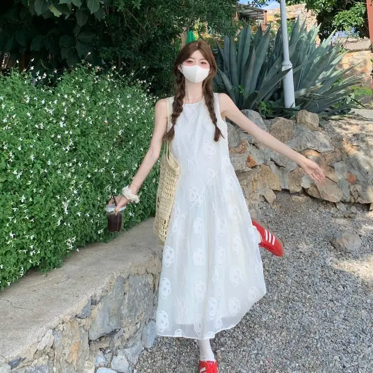 Jurken Mouwloos Dames Rozen Lente Asymmetrie Diagonaal Schuin Bias Schuin Getailleerd H-lijn Stedelijk woon-werkverkeer Modern Minimalistisch