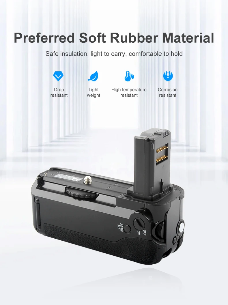 VG-C1EM Vertikaler Batteriegriff für Sony A7 A7S A7R Spiegellose Kameras Doppelte NP-FW50 Steckplätze Vollformat-Handgriff für Porträtaufnahmen – Detail 4