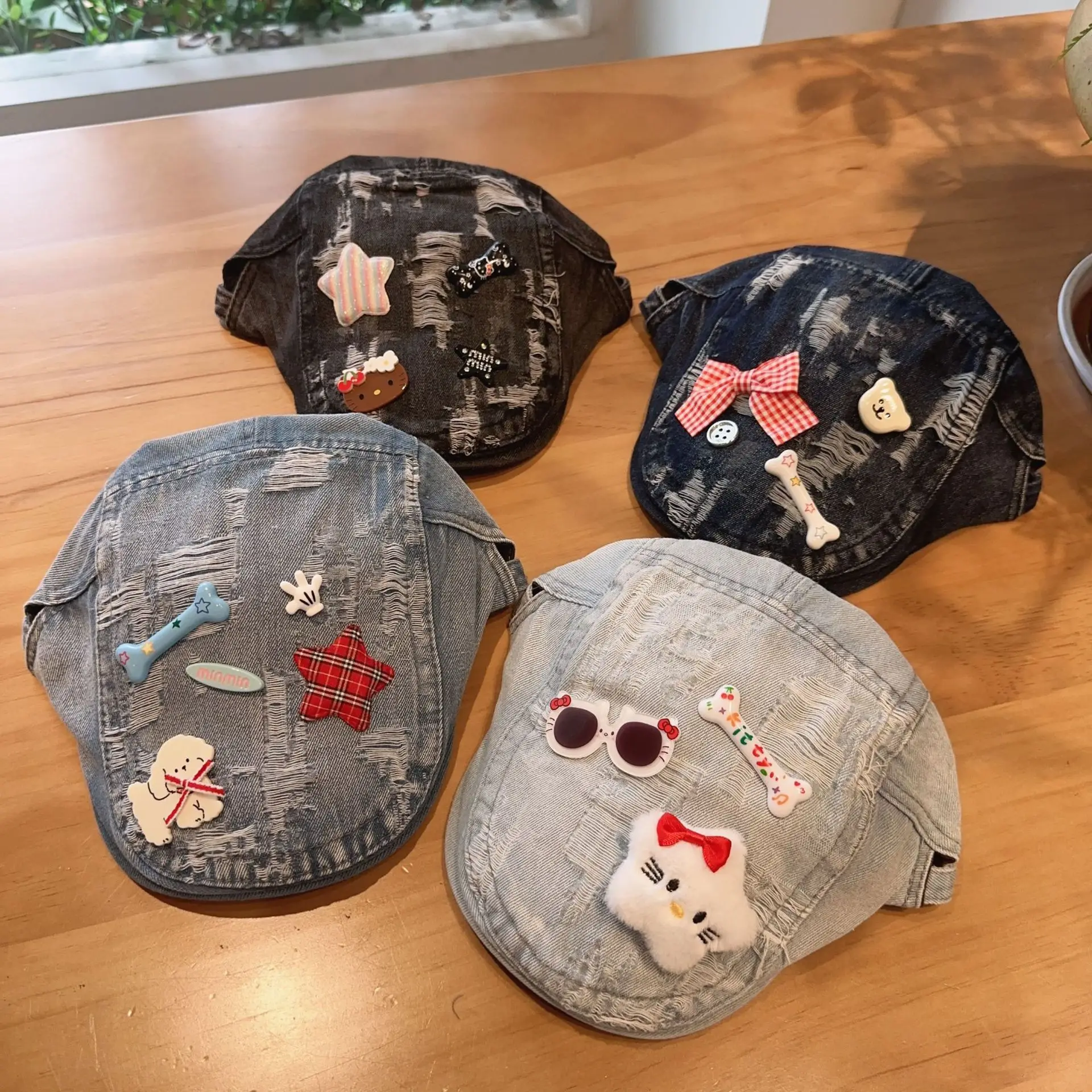 

Y2K Distressed Denim Baseball Cap Women DIY Customizable Yabi Fashion Cute Streetwear Summer Bucket Hat Unisex​