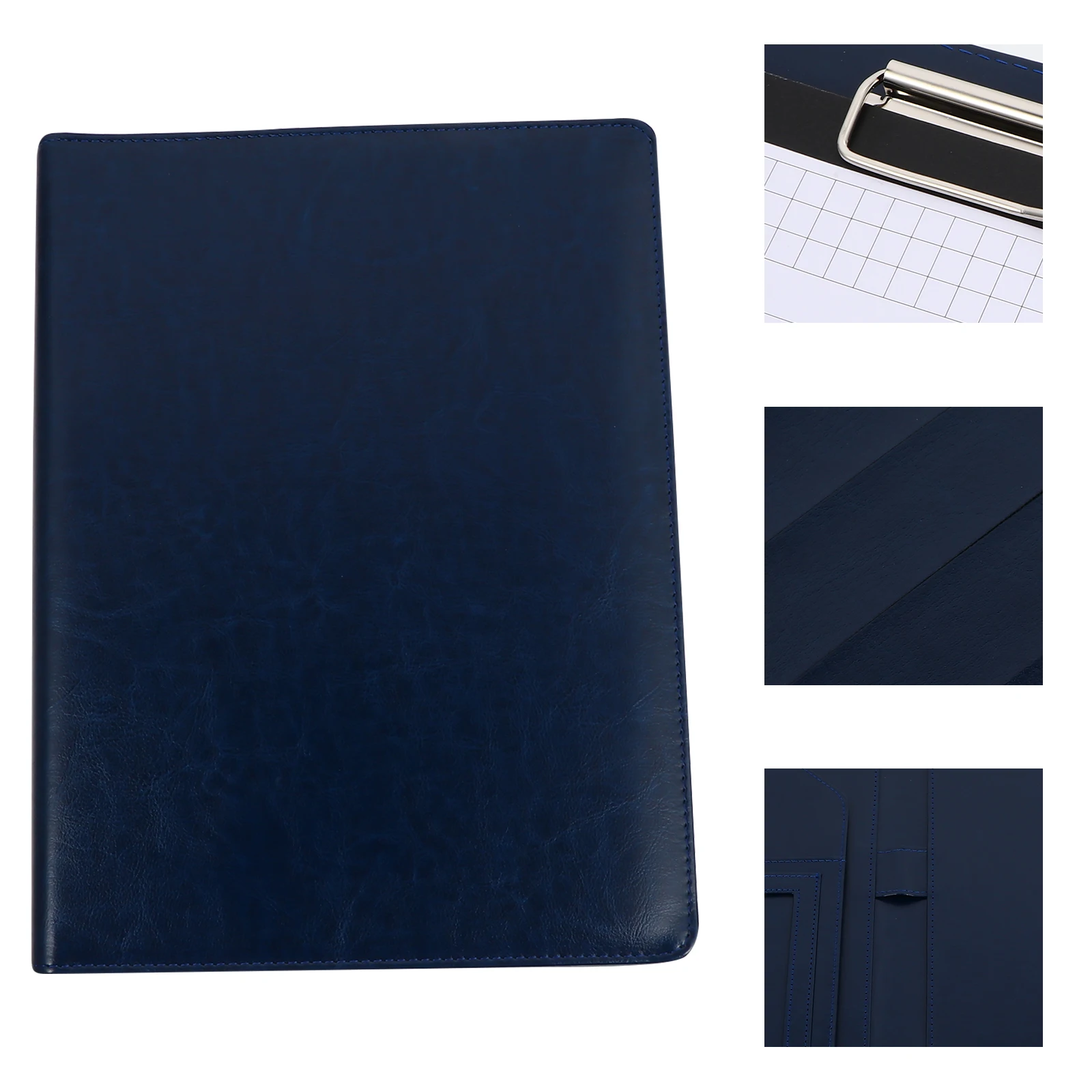 

PU A4 Document Folder Large Capacity File Storage Organizer Binder Portfolio Business Cards Holder Writing Pad