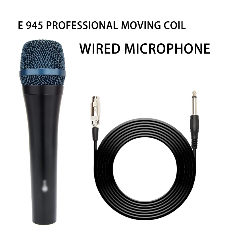 

Металлический E945 Высококачественный динамический инструментальный микрофон для групп, сценических выступлений, кабинетов, проводной микрофон для записи вокала