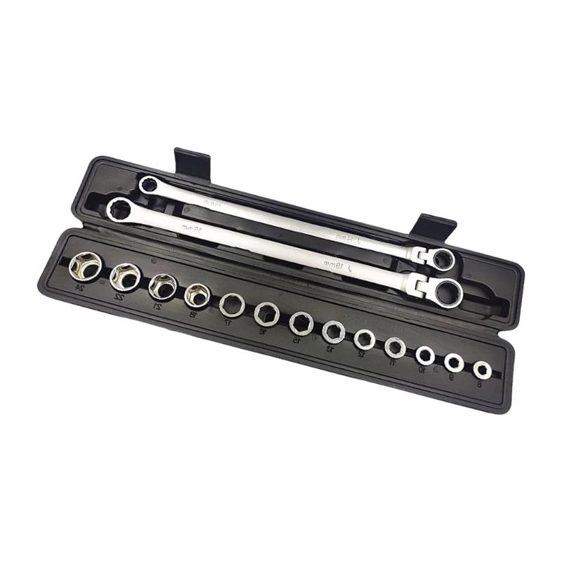

652F 15Pieces Ratchet Wrench Spanner for Professional Mechanics Home Projects and DIYer Enthusiasts Various Repair Needs