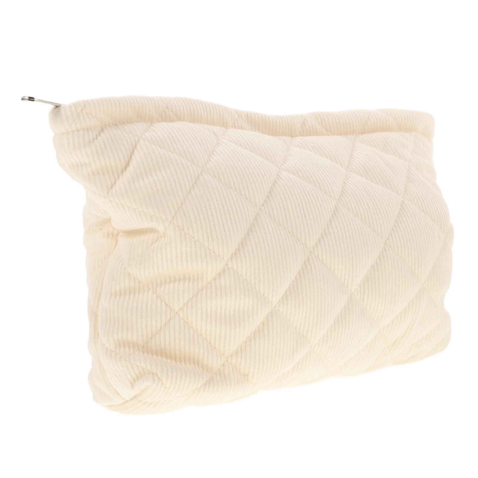 

Quilted Corduroy Bag Large Capacity Makeup Organizer Checkered Zippered Pouch Travel Toiletry Bag for Women