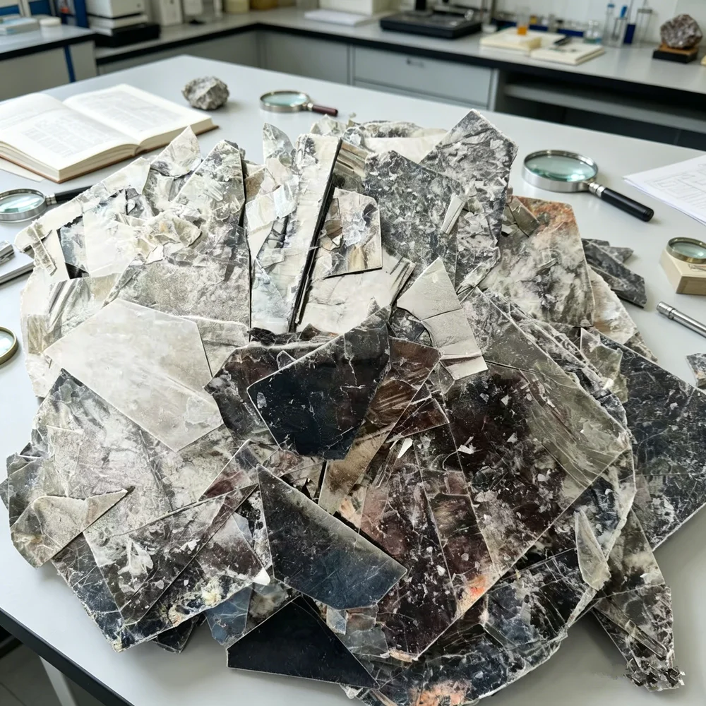 Natural Muscovite Glimmer Flake Mineral Specimen Experimental Mica Sheet Specimens Glass Luster Collection Decorative Stone