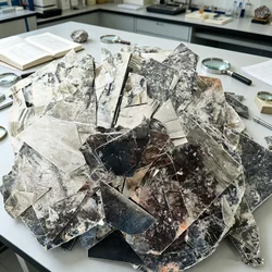Natural Muscovite Glimmer Flake Mineral Specimen Experimental Mica Sheet Specimens Glass Luster Collection Decorative Stone