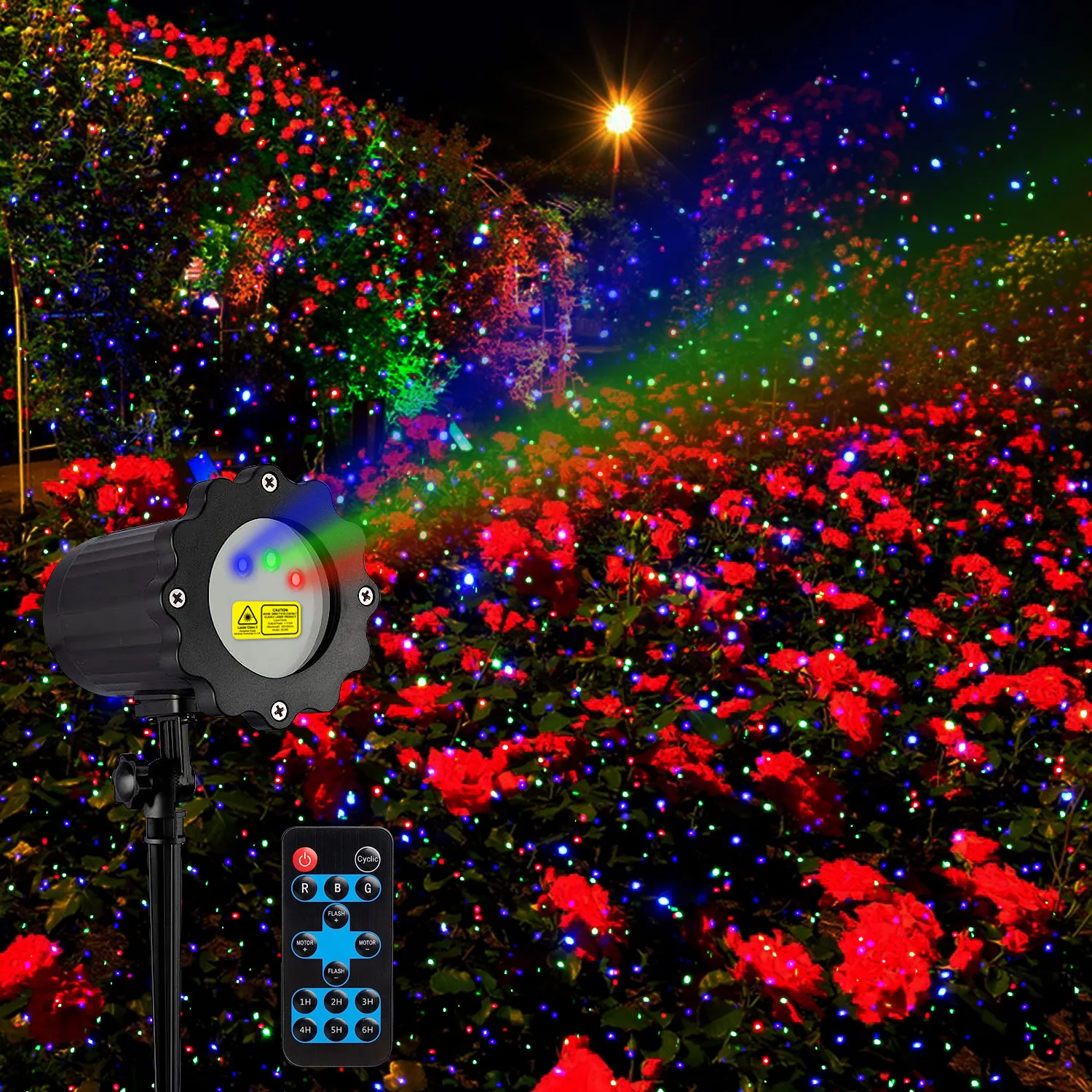 

Red Green Blue Laser Gypsy Remote Control Christmas Halloween Decoration Projection Outdoor Lawn Illumination Tree Lights