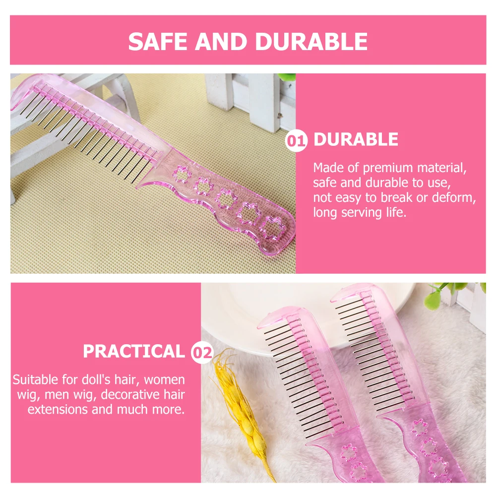 

3pcs Brush for Synthetic Wigs Hair Compact Lightweight Portable Salon Home Use Beauty Styling Wide Texture Compatible