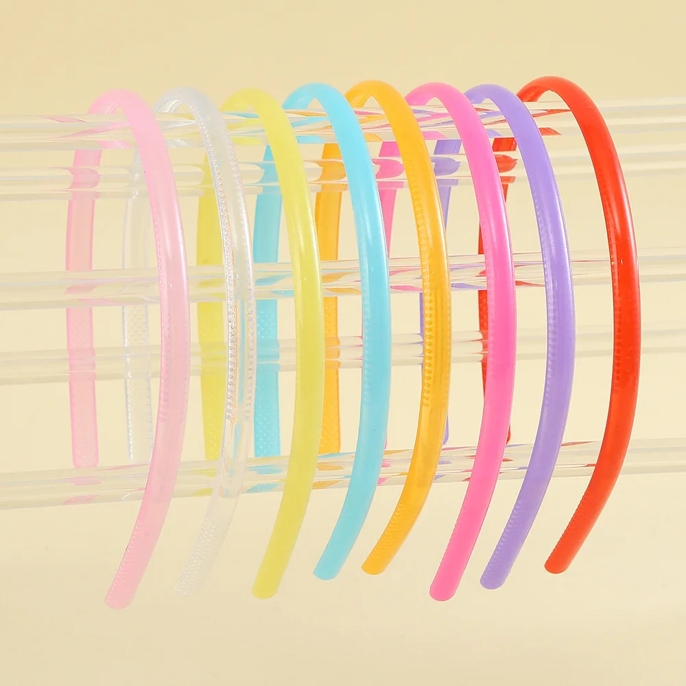 

2 random, children's candy color DIY headband accessories, simple plastic with teeth, headband bottom embryo material 0.8mm thin headband